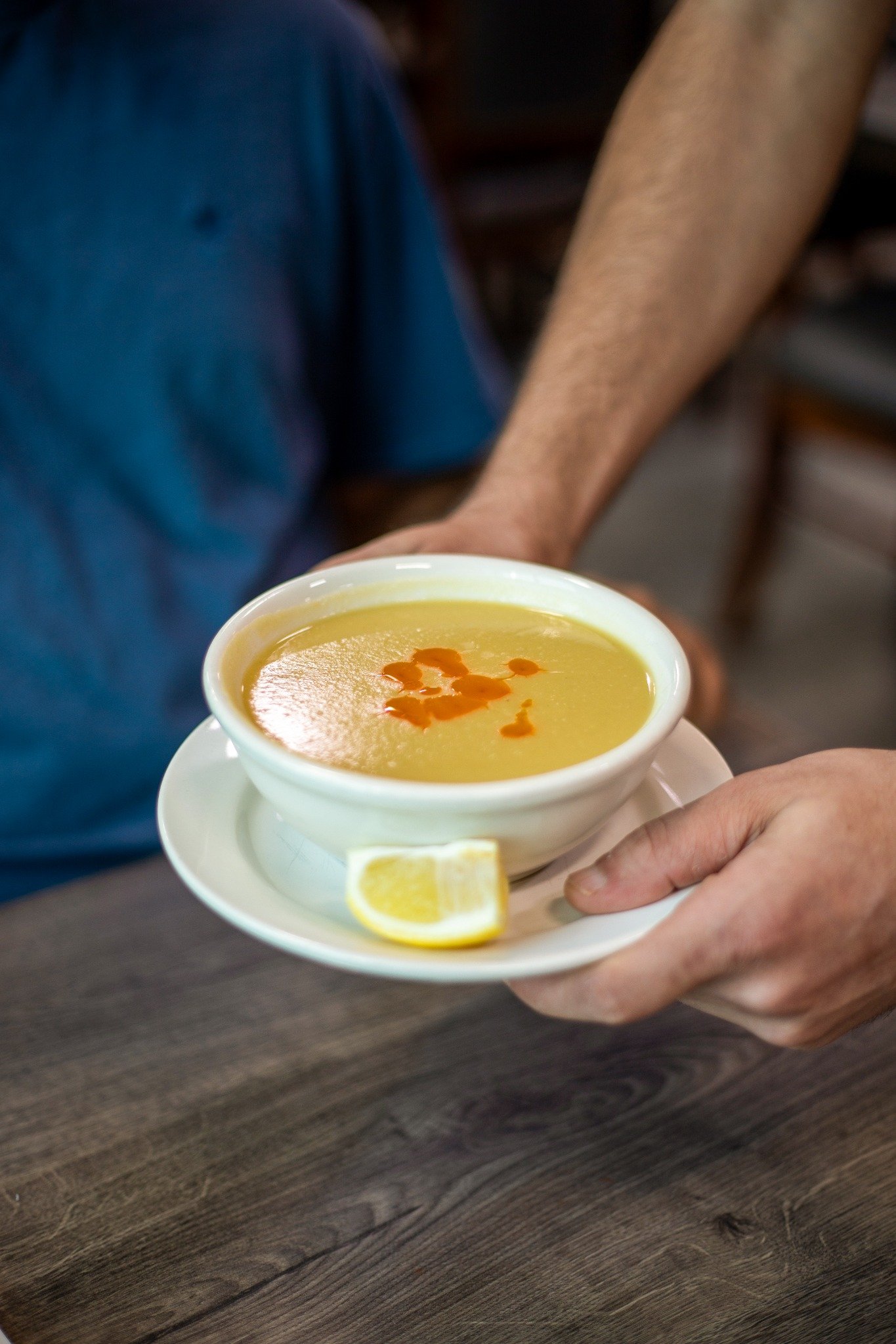A bowl served at the table.